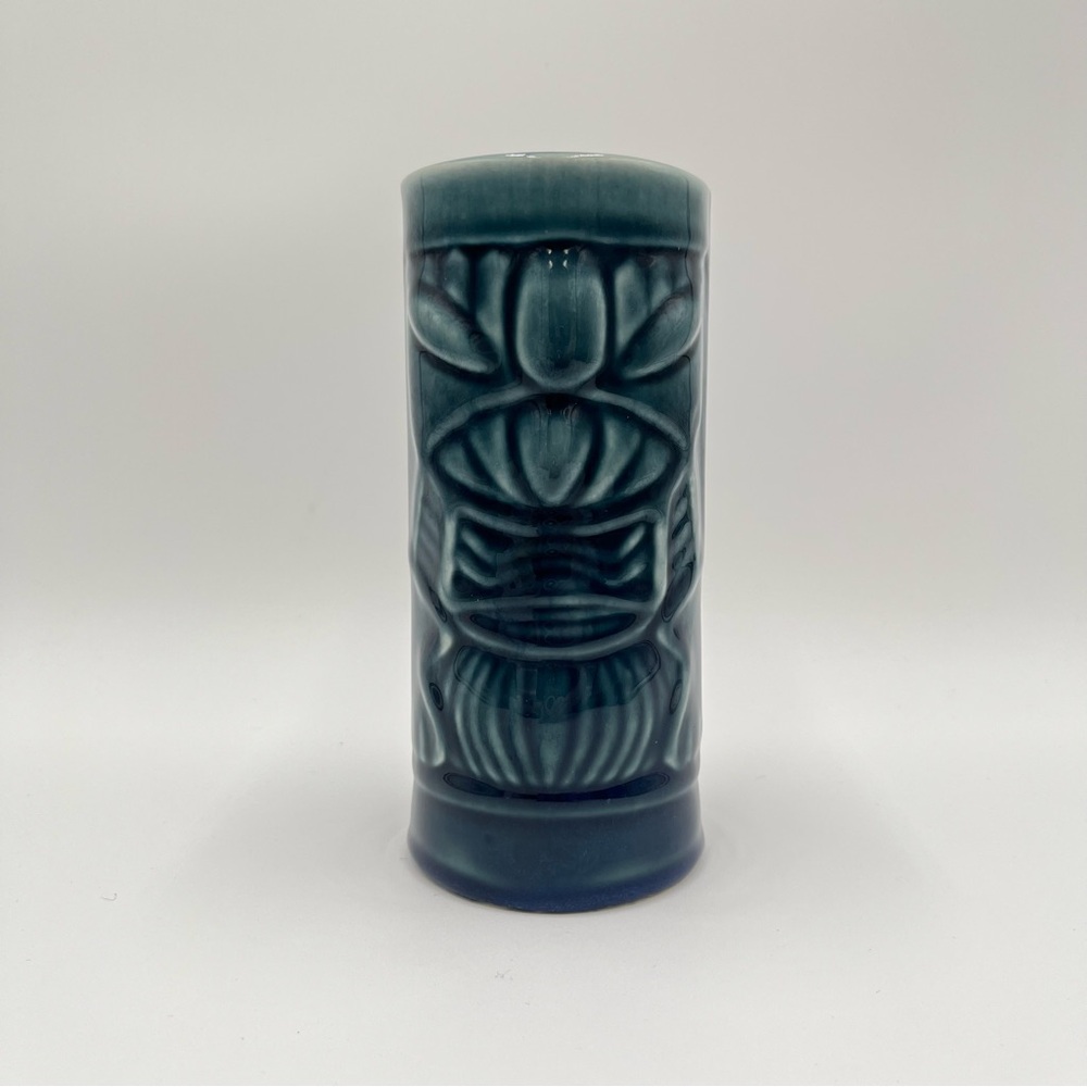 Blue Libbey Tiki Mug Totem Ceramic Bar Cocktail